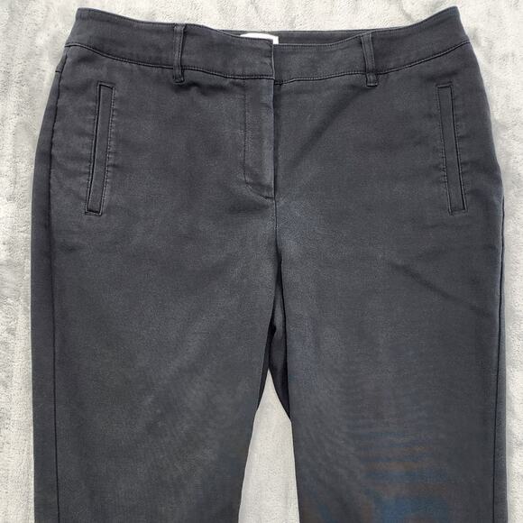 Chico's Pants Womens 0.5 S/6 Black So Slimming Mid Rise Cuffed Crop Leg Office - Picture 3 of 13